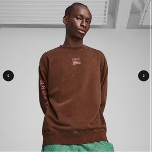 NWT Puma x TMNT Men’s Graphic Crew Sweatshirt Medium Brown Pink